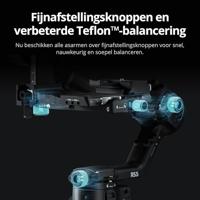 DJI RS 5 Combo, gimbalstabilisator voor Canon-/Sony-/Panasonic-/Nikon-/Fujifilm-camera's, intelligente tracking, elektronische hendel met een wijde greep, fijnafstellingsknoppen, nieuwe Z-asindicator - thumbnail