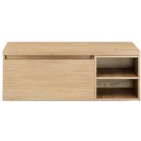 Frozen Badmeubelset 120 cm - Greeplijst in Kleur - Wastafel Regaalkast met Bovenblad Casella Oak - thumbnail