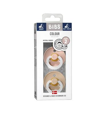 Bibs 2 Fopspeen Duo Glow In Dark Vanilla/blush