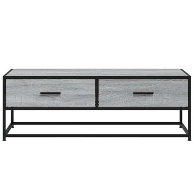 Salontafel 100x50x35 cm bewerkt hout en metaal grijs sonoma