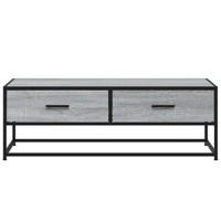Salontafel 100x50x35 cm bewerkt hout en metaal grijs sonoma - thumbnail