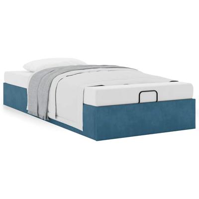 Bedframe zonder matras 100x200 cm fluweel donkerblauw - thumbnail