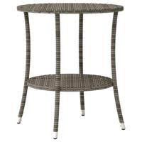 3-delige Bistroset met kussens poly rattan grijs - thumbnail