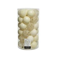 Kerstbal plastic mix d6 cm wolwit 37st Decoris - Decoris - thumbnail