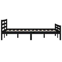 Bedframe massief hout zwart 140x190 cm - thumbnail