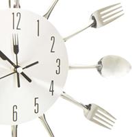 VidaXL Wandklok lepel-en-vork 31 cm aluminium zilverkleurig - thumbnail