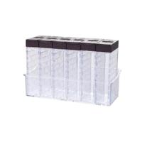 6 stuks Spice Seasoning vak PP zout peper potten vak keuken Spice opslag flessen (koffie) - thumbnail