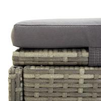 Ligbed met kussen poly rattan grijs - thumbnail