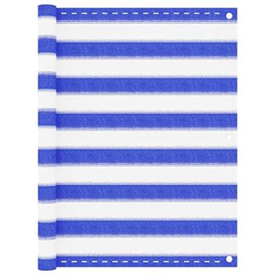 VidaXL Balkonscherm 90x500 cm hdpe blauw en wit