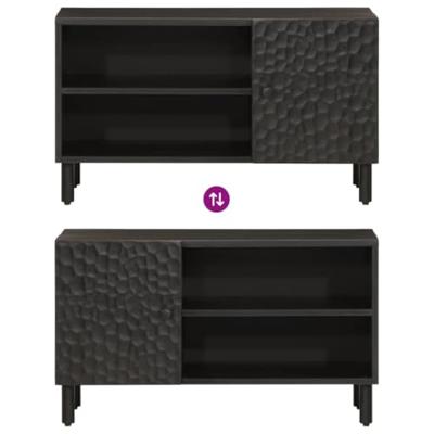 Tv-meubel 80x31x46 cm massief mangohout zwart