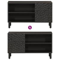 Tv-meubel 80x31x46 cm massief mangohout zwart - thumbnail