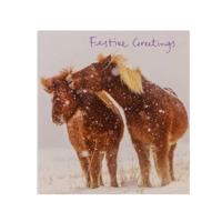 Kerstkaart - Paarden in de Sneeuw (Set van 5) - thumbnail