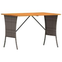 Tuintafel met acaciahouten blad 105x75x72 cm poly rattan grijs - thumbnail