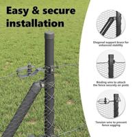 VidaXL Afrasteringspaal grijs 25 x 0,5 m (13 mm gaas) staal - thumbnail