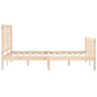 Bedframe met hoofdbord massief hout - thumbnail