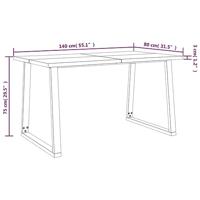 Eettafel met natuurlijke rand 140x80x75 cm massief acaciahout - thumbnail