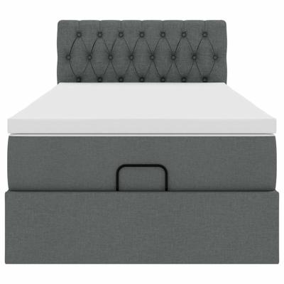 Ottoman bed met matras en LED's 160x200cm stof donkergrijs