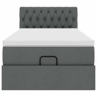 Ottoman bed met matras en LED's 160x200cm stof donkergrijs - thumbnail