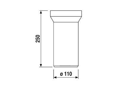 Kirchhoff PP SANIT WC-aansluitbuis, wit, 250 mm, DN 100 - 58.202.01..0000