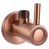 Hoekstopkraan Differnz Met Rozet 1/2x3/8 mm Rood Koper Differnz - thumbnail