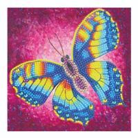Crystal Art Kaart Vlinder 18x18 cm - thumbnail