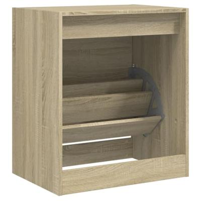 VidaXL Schoenenkast 60x42x69 cm bewerkt hout sonoma eikenkleurig VidaXL Schoenenkast 60x42x69 cm bewerkt hout sonoma eikenkleurig