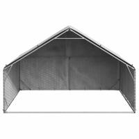 Hondenkennel buiten met deksel 3x2x1,9 m gegalvaniseerd staal - thumbnail