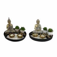 Decoratieve figuren DKD Home Decor 26 x 26 x 18 cm Orientaals Tuin (2 Stuks) - thumbnail