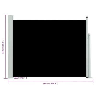 VidaXL Tuinscherm uittrekbaar 140x500 cm zwart VidaXL Tuinscherm uittrekbaar 140x500 cm zwart