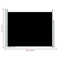 VidaXL Tuinscherm uittrekbaar 140x500 cm zwart - thumbnail