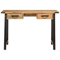 Bureau met lades 105x55x70 cm massief mangohout en ijzer - thumbnail