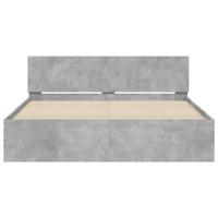Bedframe met hoofdeinde betongrijs 160x200 cm - thumbnail