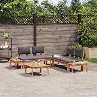 Tuinbankset met kussen met opslag 3 pcs Bruin en Grijs - thumbnail