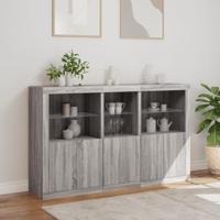 Dressoir met LED-verlichting 162x37x100 cm grijs sonoma eiken - thumbnail