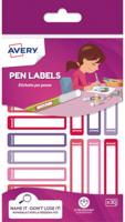 Avery Family mini naametiketten, ft 5 x 1 cm, roze/paars, ophangbare etui met 30 etiketten - thumbnail