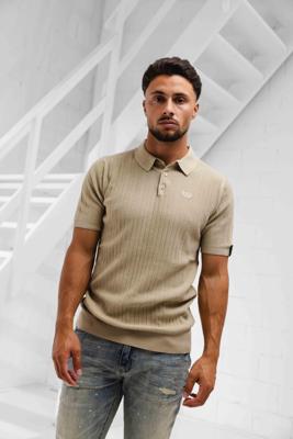 Quotrell Jay Knitted Polo Heren Beige - Maat XS - Kleur: Beige | Soccerfanshop