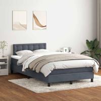 Boxspring met matras fluweel donkergrijs 120x220 cm - thumbnail
