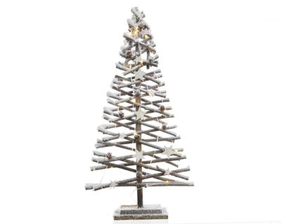 Micro LED boom sneeuw op batterij 12x40x80 cm 30L warm wit - Lumineo