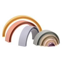 Johntoy Happy world bio plastic stapel regenboog - thumbnail