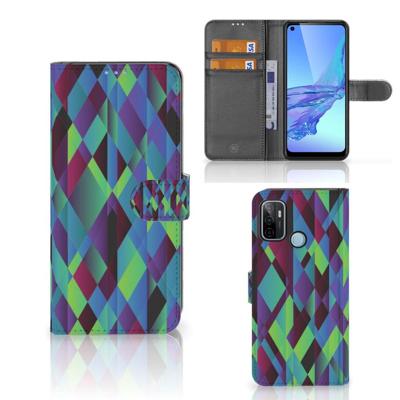 OPPO A53 | OPPO A53s | Book Case | Abstract Green Blue