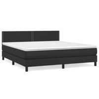 Boxspring met matras kunstleer zwart 180x200 cm - thumbnail