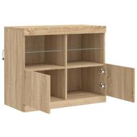 Dressoir met LED-verlichting 81x37x67 cm sonoma eikenkleurig - thumbnail