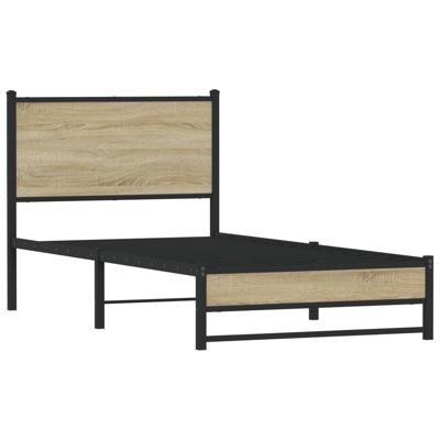 Bedframe zonder matras metaal sonoma eikenkleurig 107x203 cm