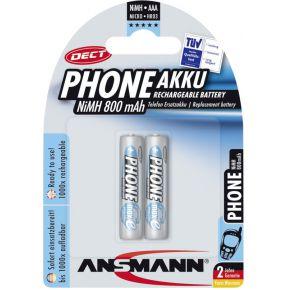 Ansmann DECT maxE HR03 Oplaadbare AAA batterij (potlood) NiMH 800 mAh 1.2 V 2 stuk(s)