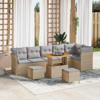Tuinbankenset 8 pcs Beige poly rattan - thumbnail