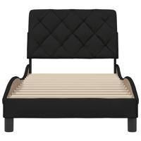 Bedframe zonder matras 90x190 cm stof zwart - thumbnail