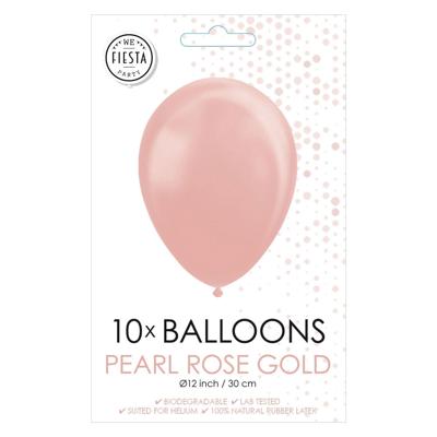 Globos Ballonnen pearl rose goud 30cm, 10st.