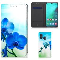 Samsung Galaxy A40 Smart Cover Orchidee Blauw - Cadeau voor je Moeder - thumbnail
