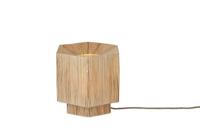 GOOD&MOJO Tafellamp 'Panama' Raffia, 26cm, kleur Naturel - thumbnail