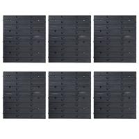 VidaXL 96-delige opslagbakkenset met wandpanelen rood en zwart - thumbnail